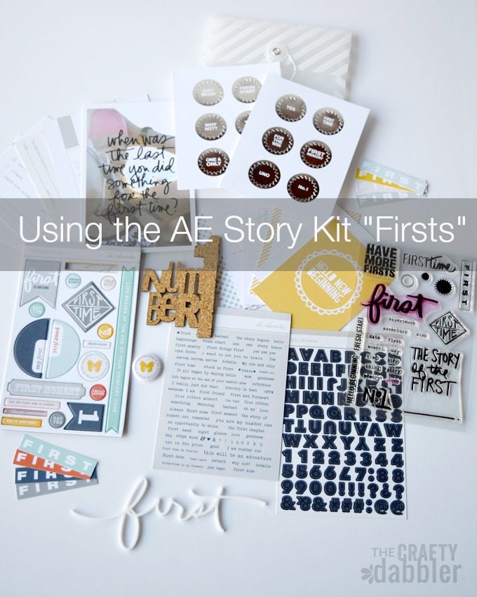 The AE Story Kit & Stamp Set "Firsts" contents