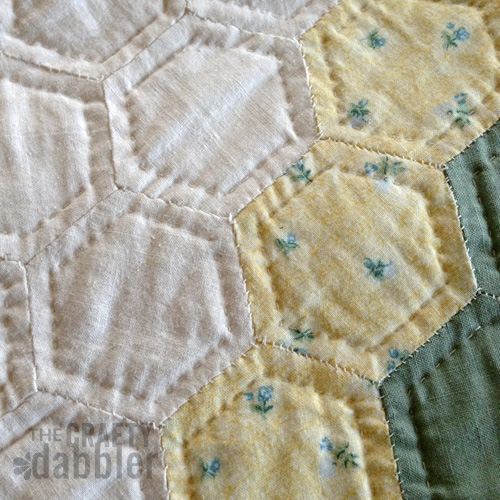 English Paper Pieced Hexagons Hand Quilted